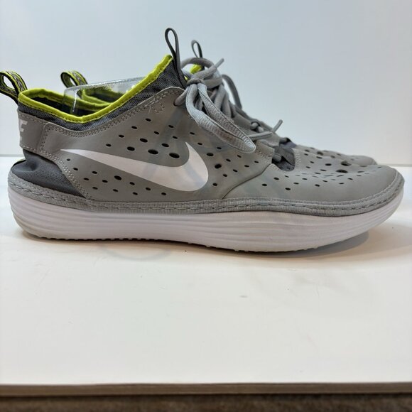 Nike‎ Solarsoft Costa Low Running Shoes White Yellow Volt Men's size 10 Athletic - Picture 1 of 9